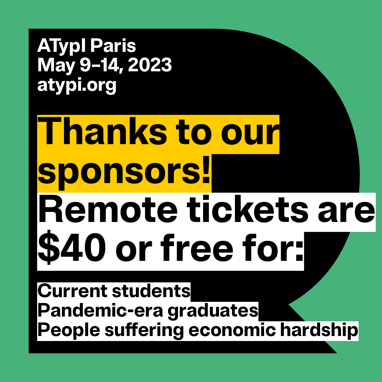 ATypI Paris remote ticket discounts and scholarships