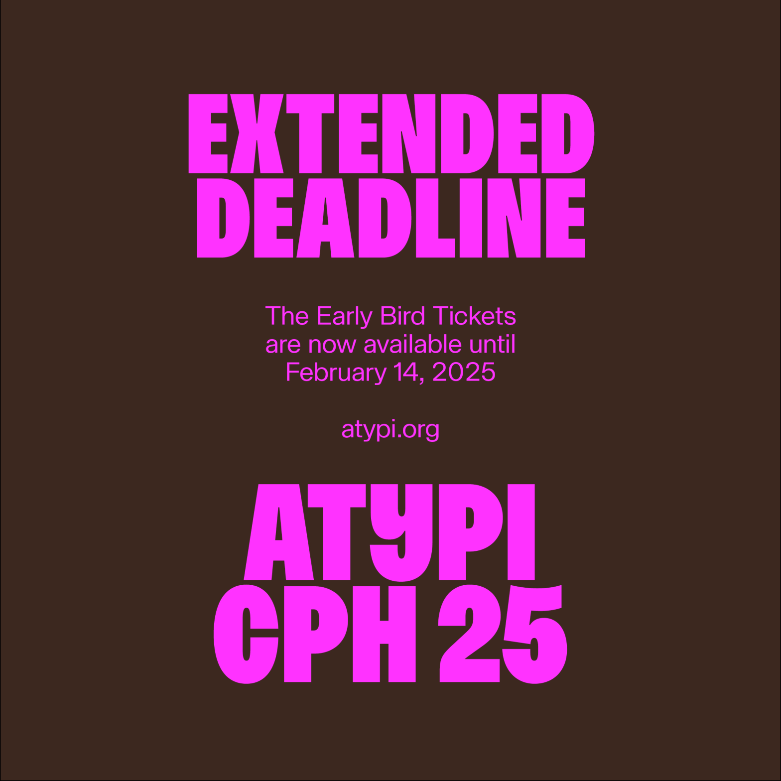 ATypI Copenhagen Early Bird tickets extended
